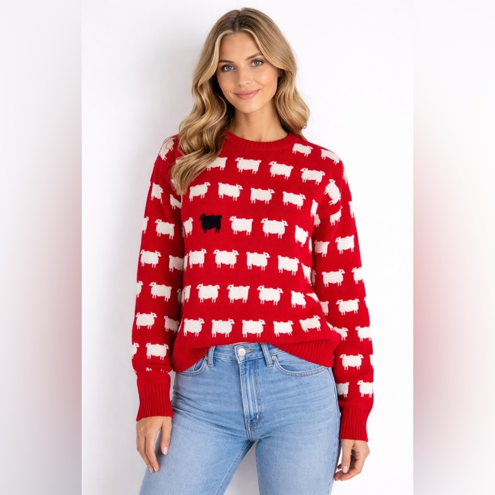 Warm & Wonderful x Rowing Blazers Princess Diana Black Sheep Wool Sweater Size S